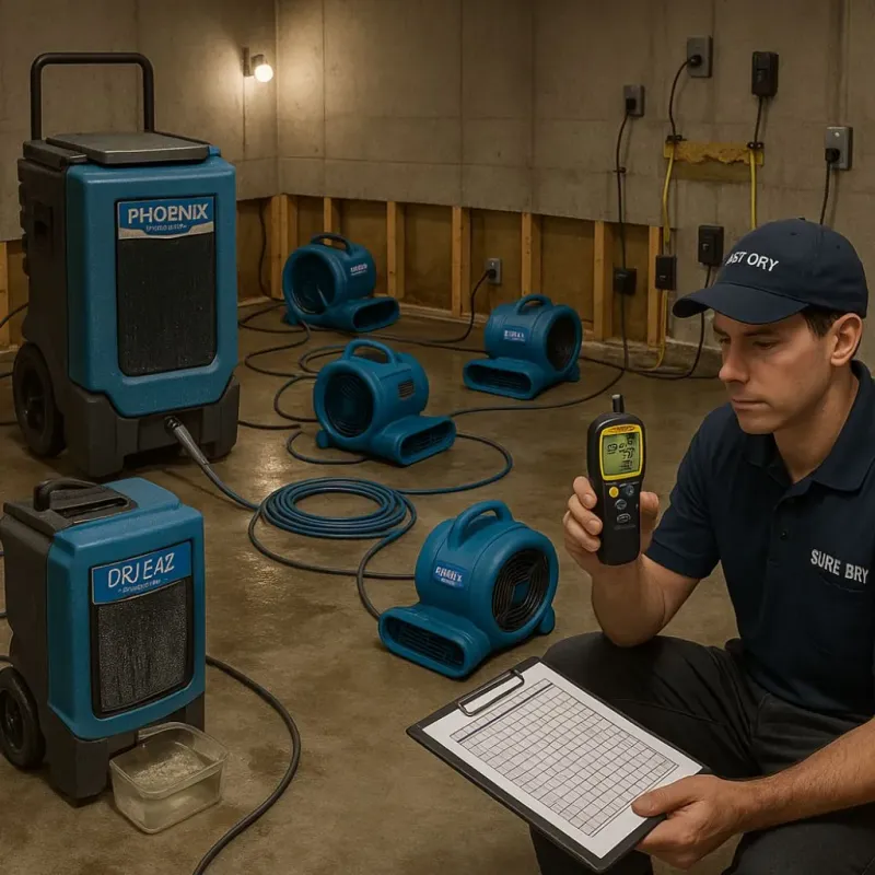 Structural Drying and Dehumidification process in Washington, CT
